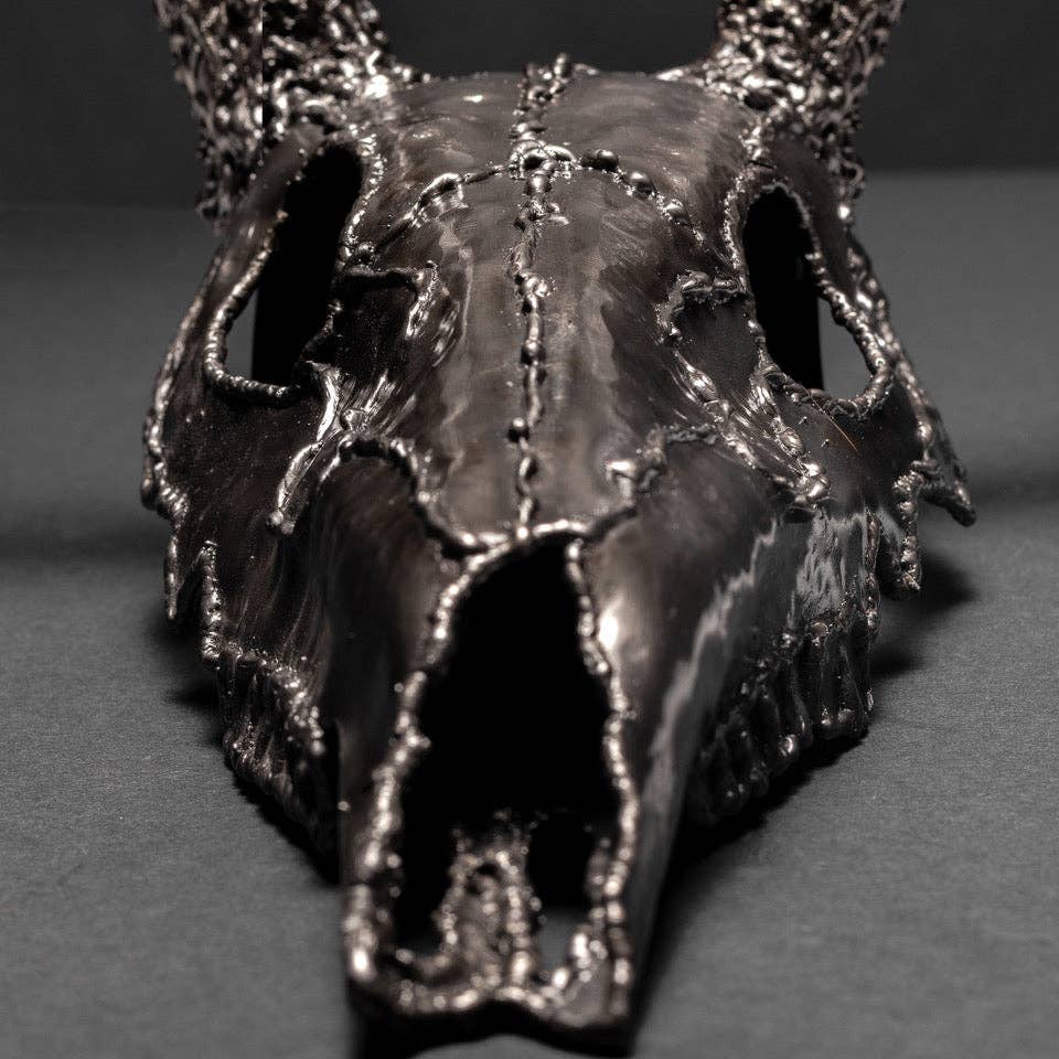 Metal Relic - Wholesale Wall Accent - "The End" 8 Point Deer Buck Skull Wall Sculpture8