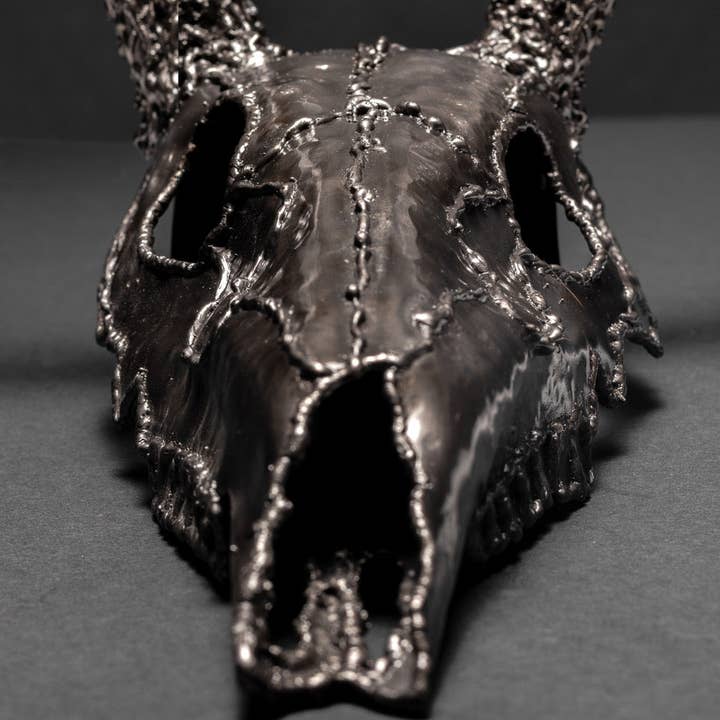 Metal Relic - Wholesale Wall Accent - "The End" 8 Point Deer Buck Skull Wall Sculpture8