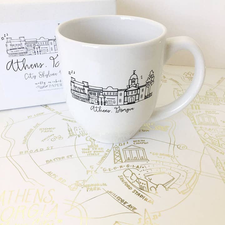 Natty Michelle Paperie - Wholesale Coffee Mug - Athens, Georgia Skyline Mug