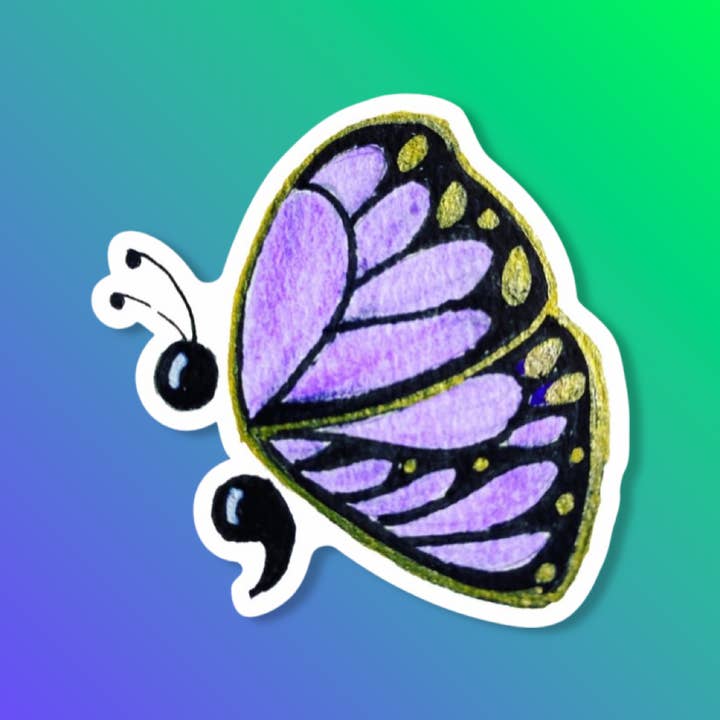 Vlindersticker met halve dikke darm voor wholesale door ArtfulEyeArt