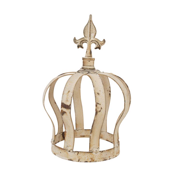 My Amigos Imports - Wholesale Decorative Tabletop Object - Strap Crown Iron Topiary-Farmhouse-Garden Decor-7x10 inches