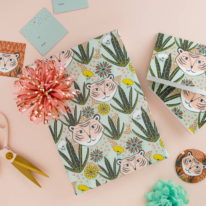 Amicreative - Vendita all'ingrosso Buste regalo - Borsa Regalo Media Mod Tiger – Design Giungla Giocosa2