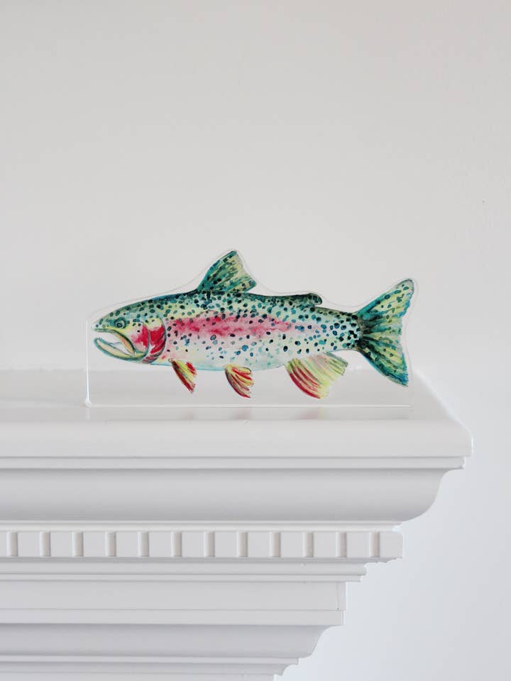 Truite Étagère Acrylique pour la vente par Dallis Foshee Art & Design, LLC