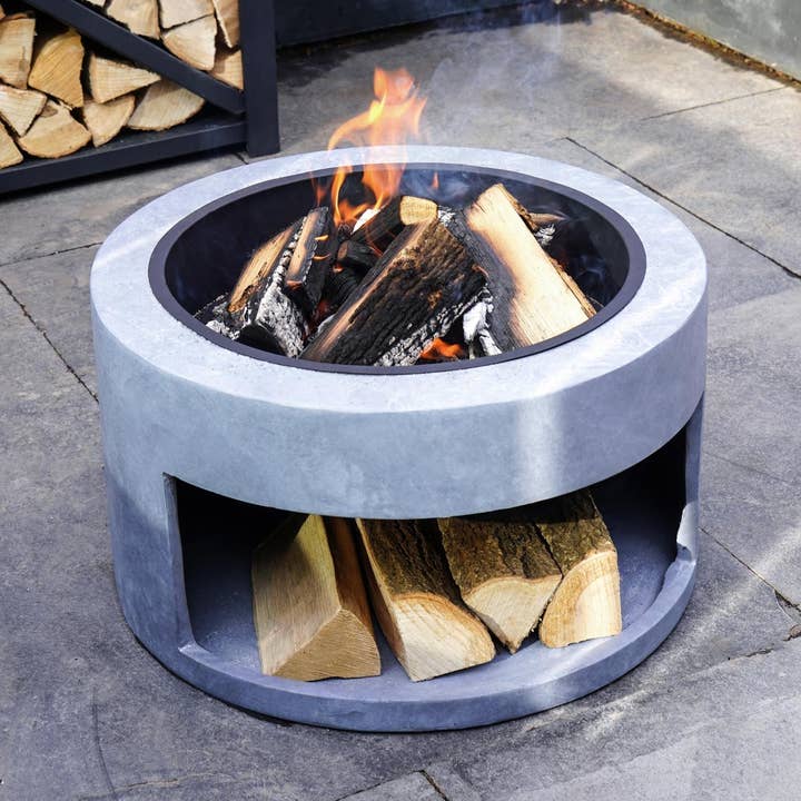 Ivyline – Großhandel Feuerstelle – Feuerschale aus Stahl und runde Fibrelay-Konsole2