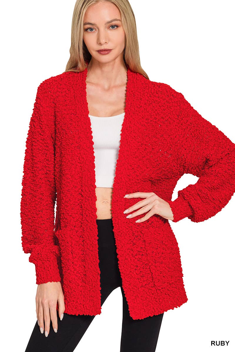 42POPS - Wholesale Cardigan - Women's - Popcorn Sweater Cardigan w/ Pockets32