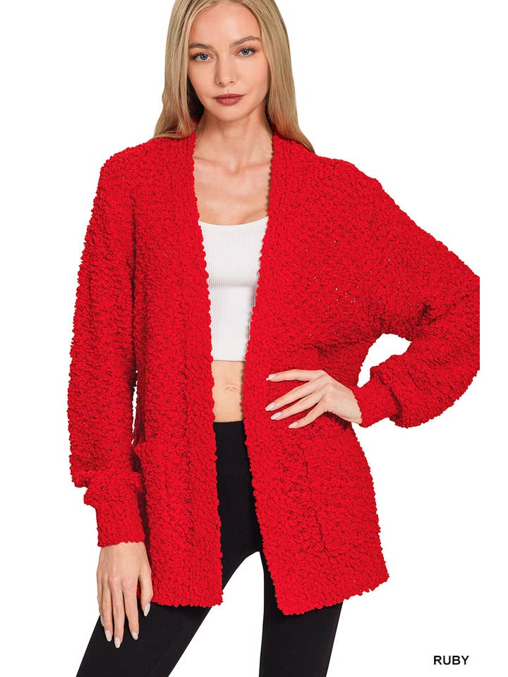 42POPS - Wholesale Cardigan - Women's - Popcorn Sweater Cardigan w/ Pockets32