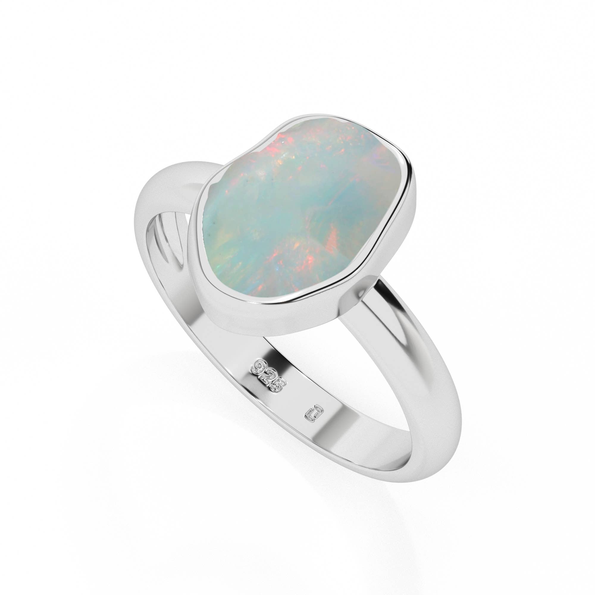 Nature Crafts - Wholesale Single Stone/Solitaire Ring - Natural Ethiopian Opal Rough Shape Rings For Women