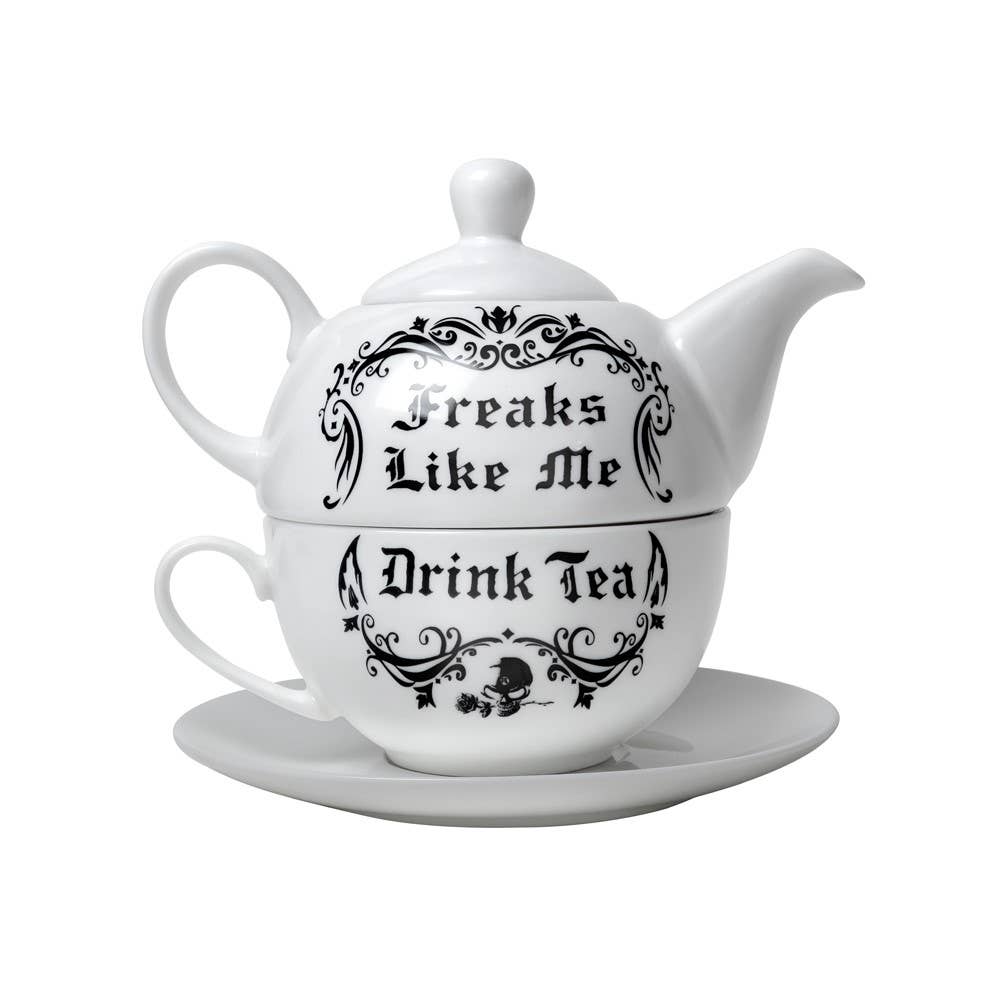 Alchemy Of England (Alchemy USA Distributor) - Wholesale Tea Set - Freaks Like Me Drink Tea (Ceramic Tea Set)