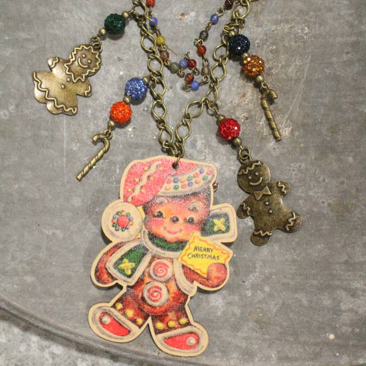 The Primitive Peddler, Inc. - Wholesale Pendant/Charm Necklace - The Gingerbread Man Layered Necklace Set2