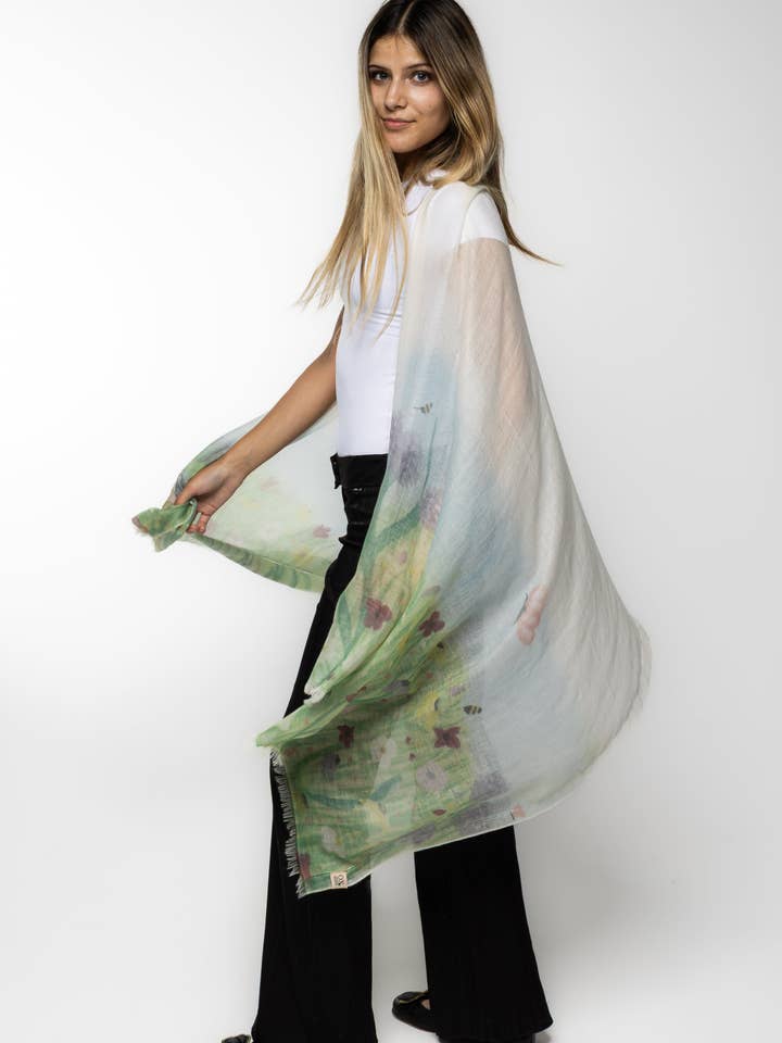 The Oxford Meadow Silky Cashmere Shawl for wholesale by Oxford Meadow Cashmere