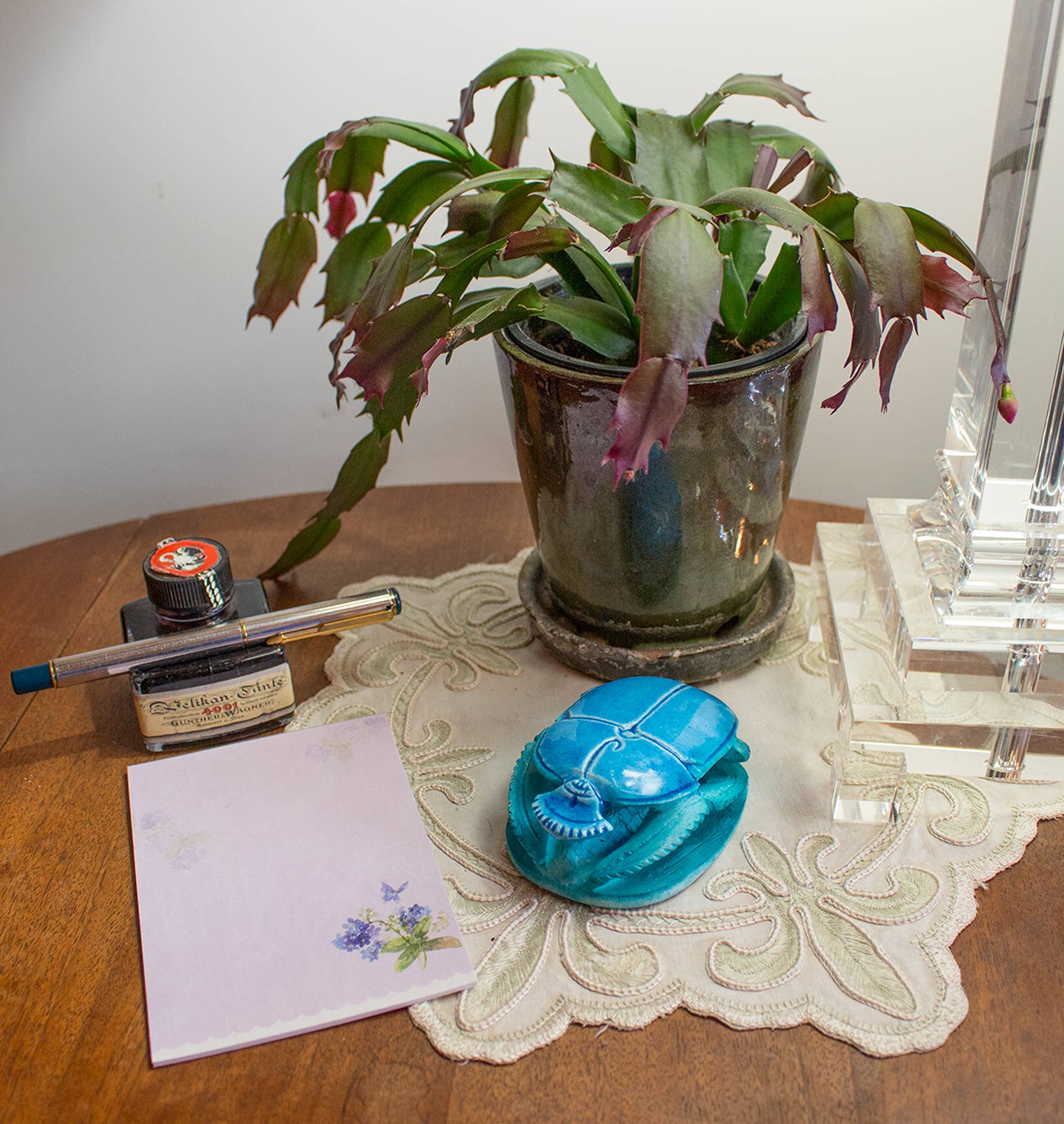 Discoveries, Inc. - Wholesale Decorative Figurine - Hand-carved Soapstone Egyptian Scarab Collectible Blue- 3.5"1