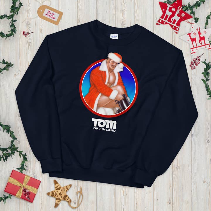 Peachy Kings / Kweer Cards - Wholesale Graphic Sweatshirt - Unisex - Tom of Finland "Sexy Santa" Sweatshirt (Christmas )1