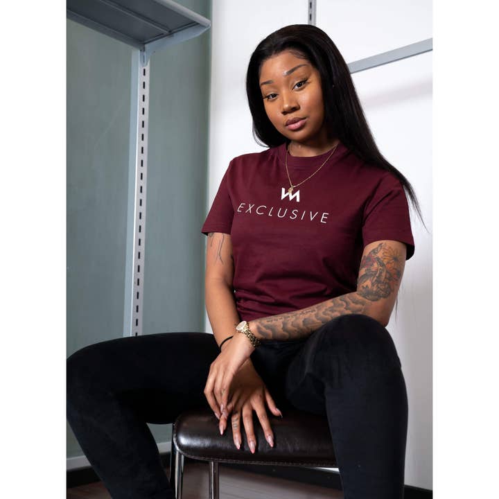 T-SHIRT (UNISEX) - BURGUNDY for wholesale by Wdmrck Exclusive Inc