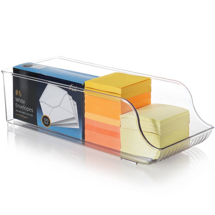 Clara Clark - Wholesale Storage Bin - Clear Storage Bins, 13.5" x 5.5" x 3.75"