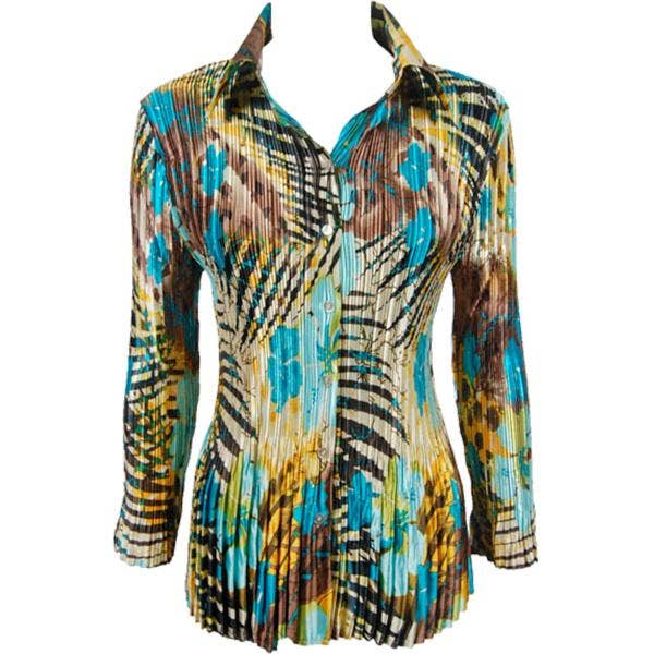 The Magic Scarf Company - Wholesale Button Down Shirt - Women's - 1148 - Satin Mini Pleats Blouses28