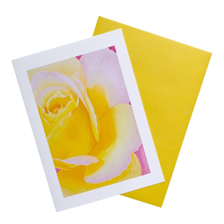 Carte de vœux vierge « Gift of Life » Rosa pour la vente par Mary Michola Fibich Fine and Fiber Art