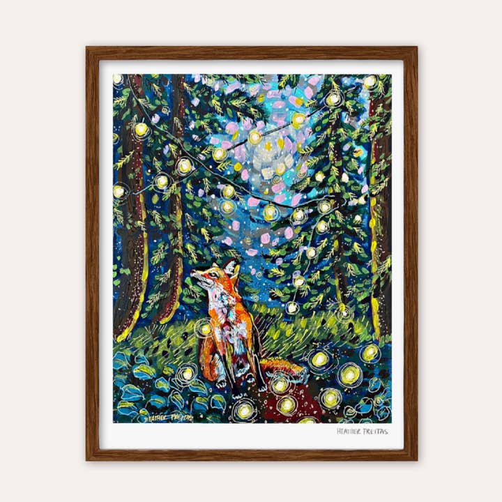 Moody Forest Fox Fine Art Print for wholesale by Heather Freitas