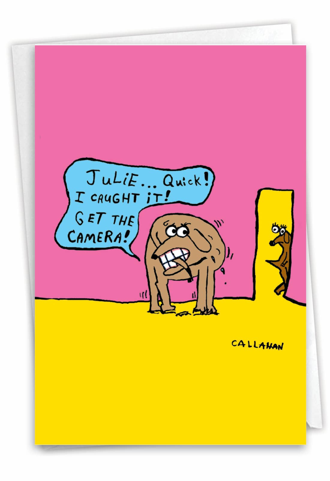 NobleWorks – Großhandel Grußkarten für den Alltag – NobleWorks — J Callahan's Caught Tail — Karte für alle Gelegenheiten1