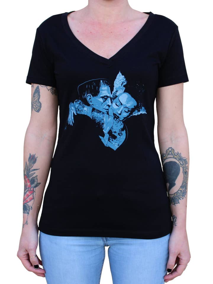 Undying Love - Women's VNeck Graphic T-shirt for wholesale by Black Market Art