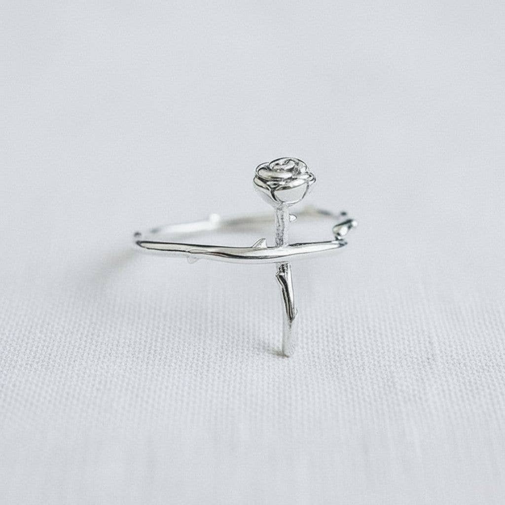 Ellemadera - Vente Bague de cocktail/de cérémonie - Bague ajustable rose d'inspiration vintage1