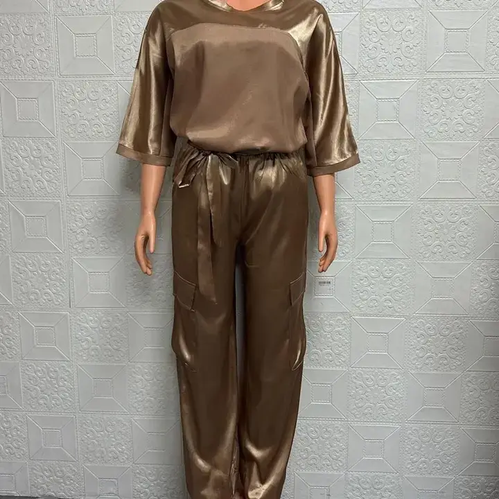 safistyle - Wholesale Top & Pant Set (NOT Loungewear) - Women's - Satin Top and Cargo Pant Set2