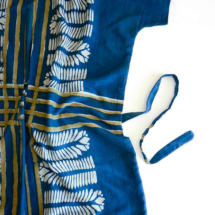 Ichcha - Wholesale Kaftan - Women's - Blue Beach Coverup Lounge Kimono/Robe Kaftan Dress - Aarya6