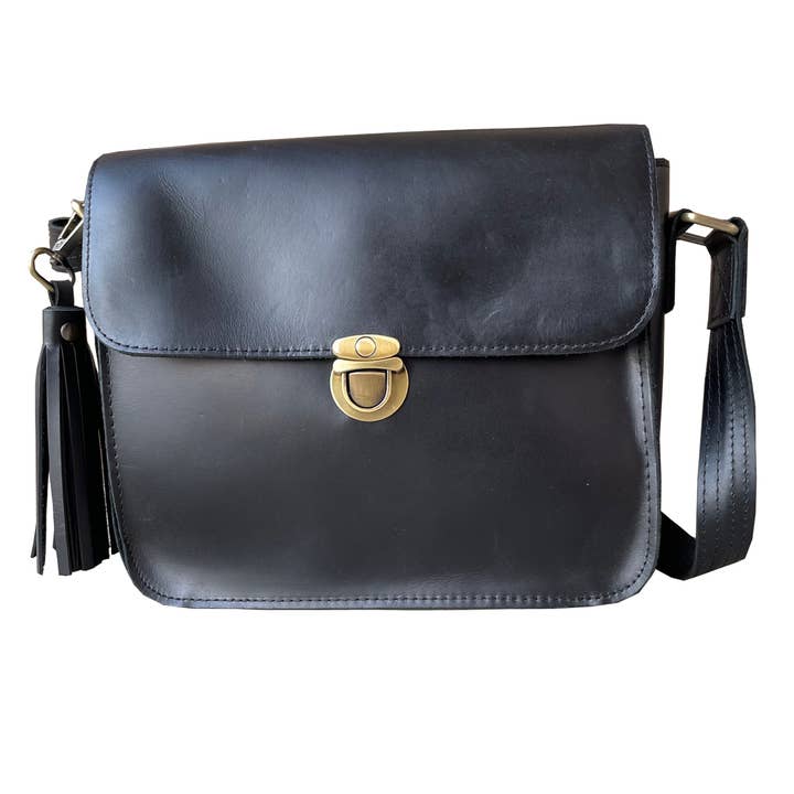 Roma Leathers, Inc. - Wholesale Crossbody Bag - Women's - Vintage leather crossbody shoulder bag with wire strap