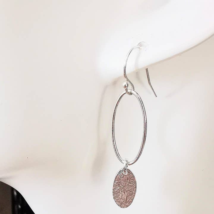 Ovale, lange Hängeohrringe aus Sterlingsilber für den Großhandel von Sophellie Jewellery