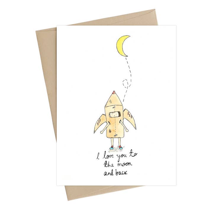 Little May Papery - Wholesale Love Card - Love You To The Moon And Back Card