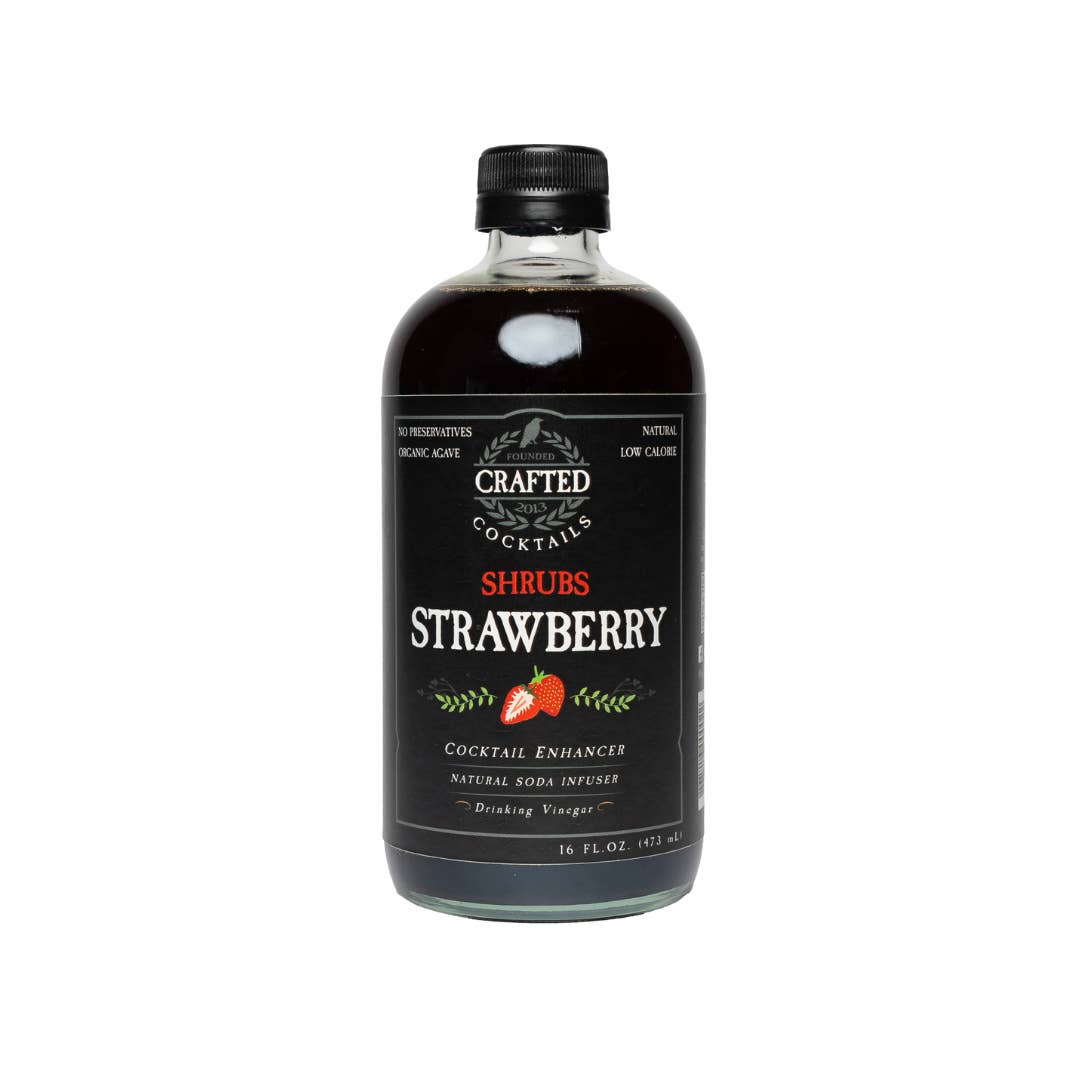 Crafted Cocktails - Wholesale Cocktail Mix/Syrup - Strawberry Shrub - Cocktail Enhancer & Soda Flavoring