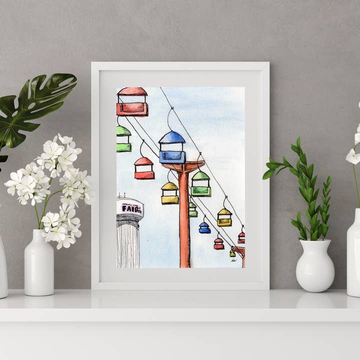 Alyssa Whetstone Art – wholesale Art print – MN State Fair in Pen and Watercolor - Archival Quality Print2