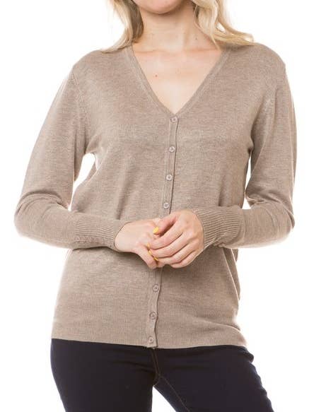 Cárdigan clásico con cuello en V y botones para venta al por mayor de Newself Collection