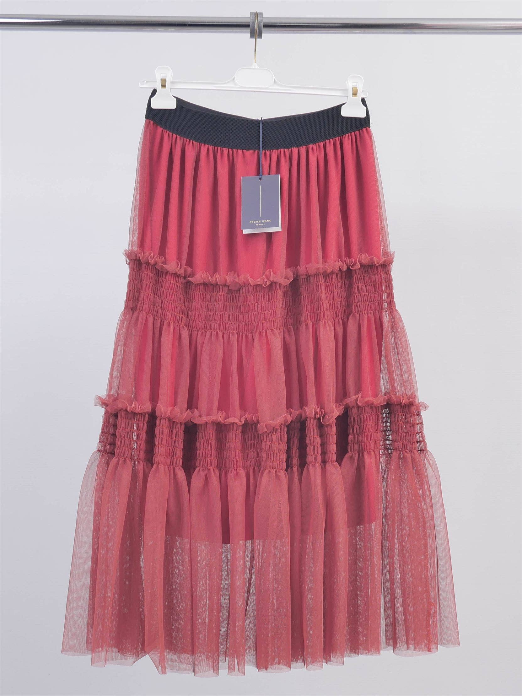 Cecile Wang – Großhandel Rock – Damen – Mehrlagiger Tüllrock mit Rüschen BCG15541