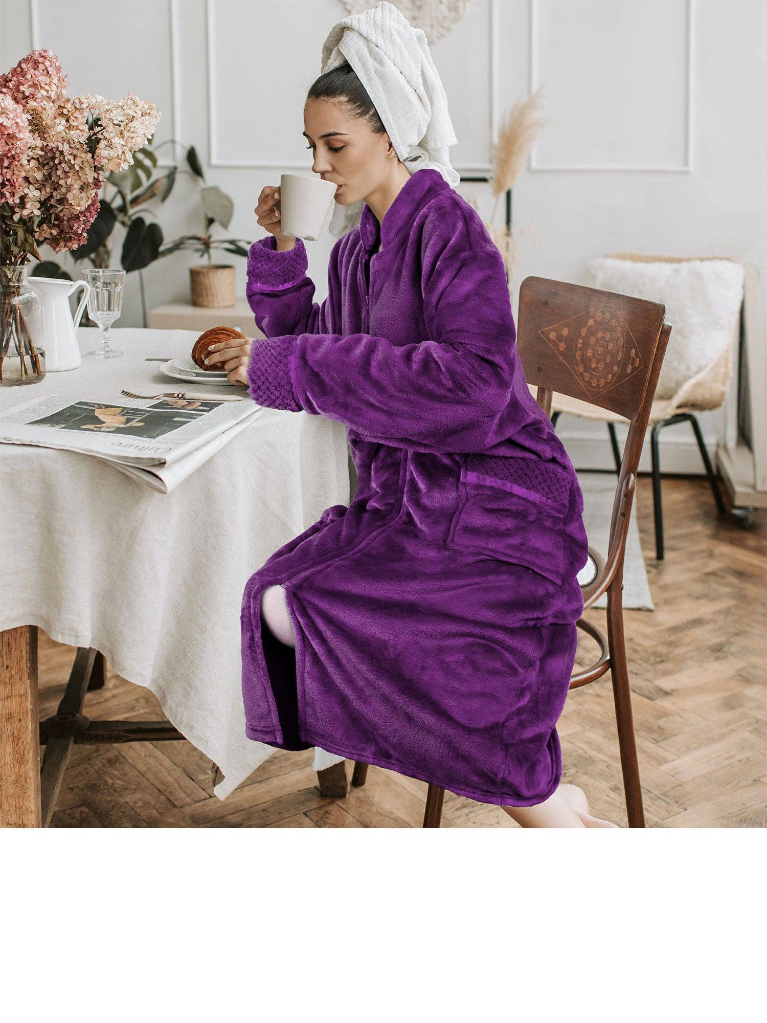 Pavilia - Wholesale Robe - Women's - Women's Housecoat Zipper Robe60