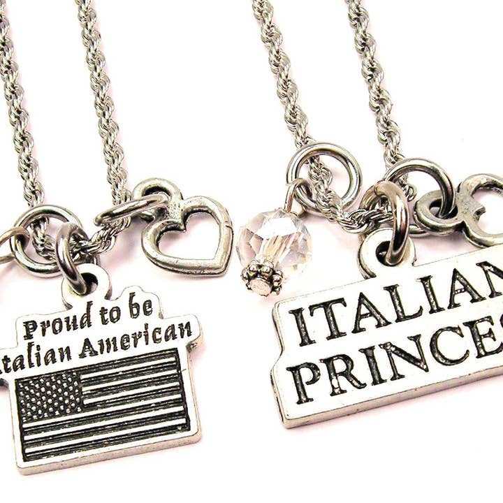 Lot de 2 colliers chaîne corde princesse italienne Italie Sicile pour la vente par Chubby Chico Charms
