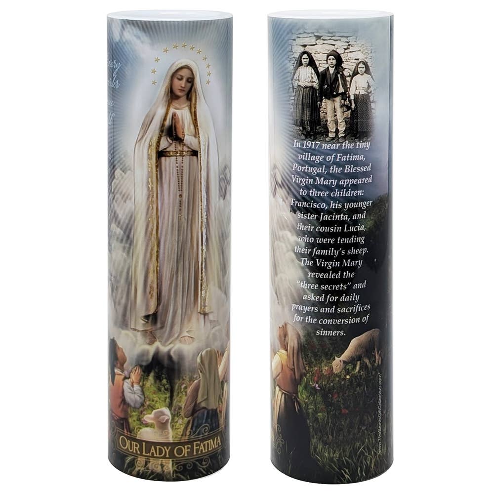 The Saints Collection - Wholesale Flameless Candle - The Saints Collection - Our Lady of Fatima Prayer Candle1
