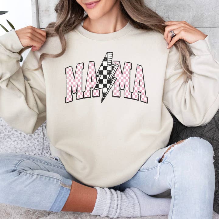 Rutig Mama Crewneck Sweatshirt för wholesale av ChubbyBubbyBear