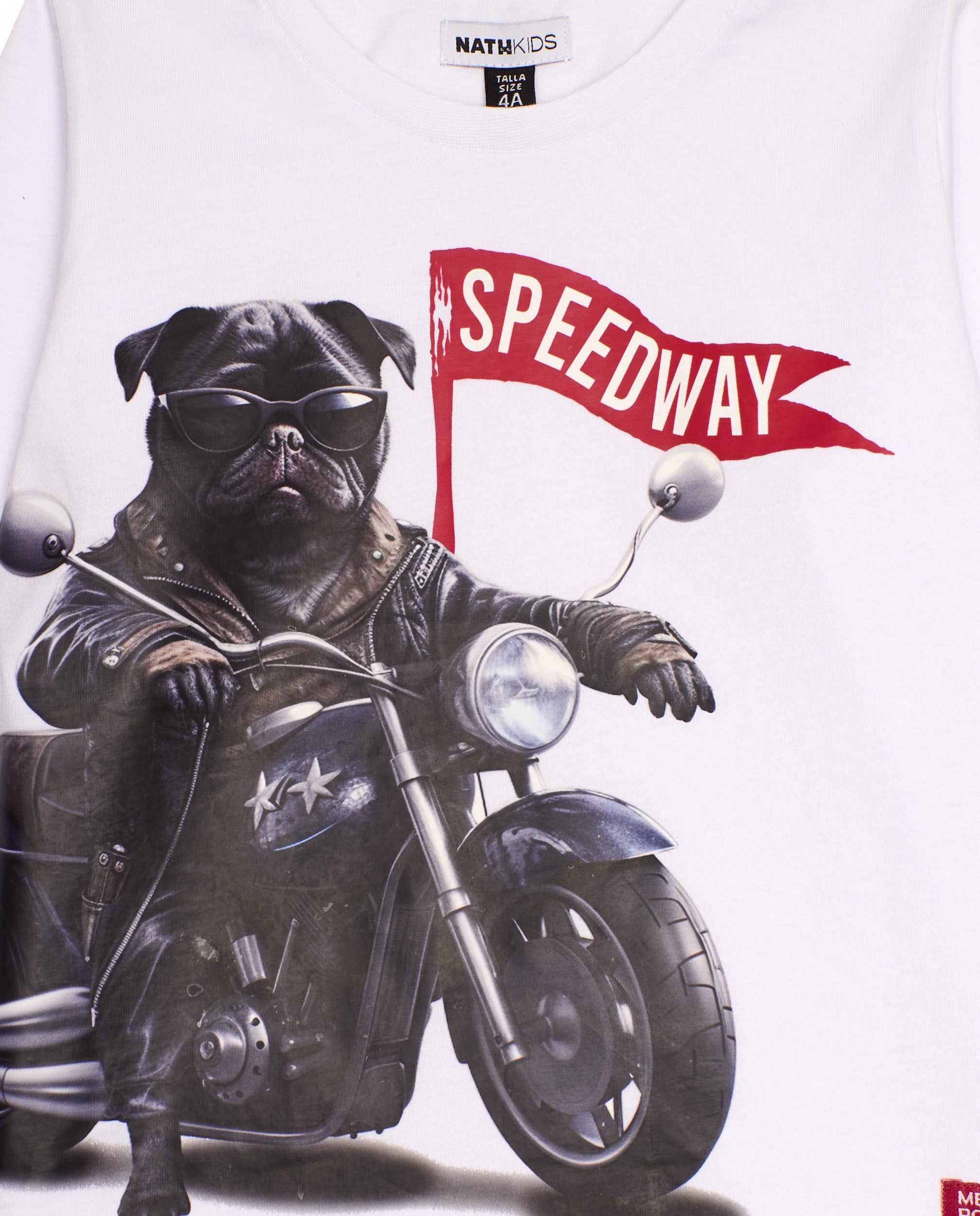 tuc tuc - Wholesale T-Shirt - Kids - White children's T-shirt with motorcyclist dog design3