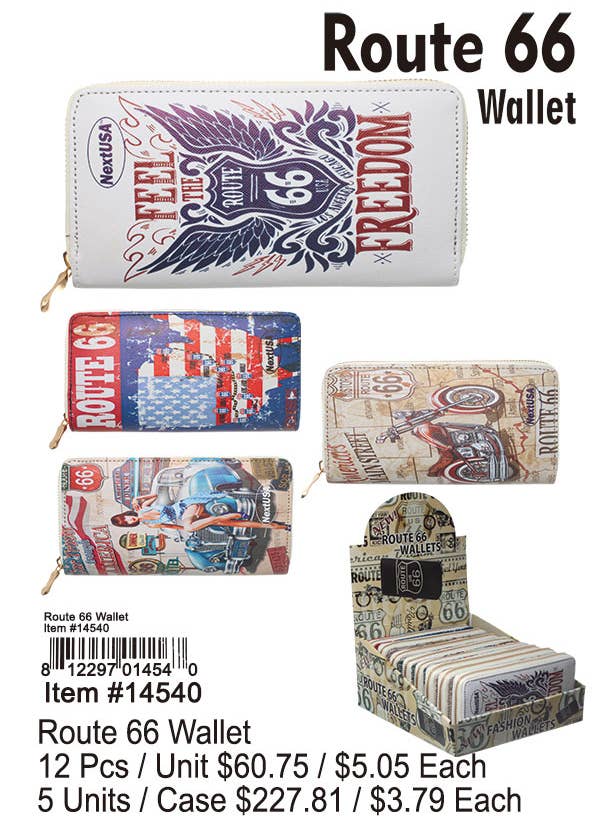 Route 66 Wallets for wholesale by Puka Creations