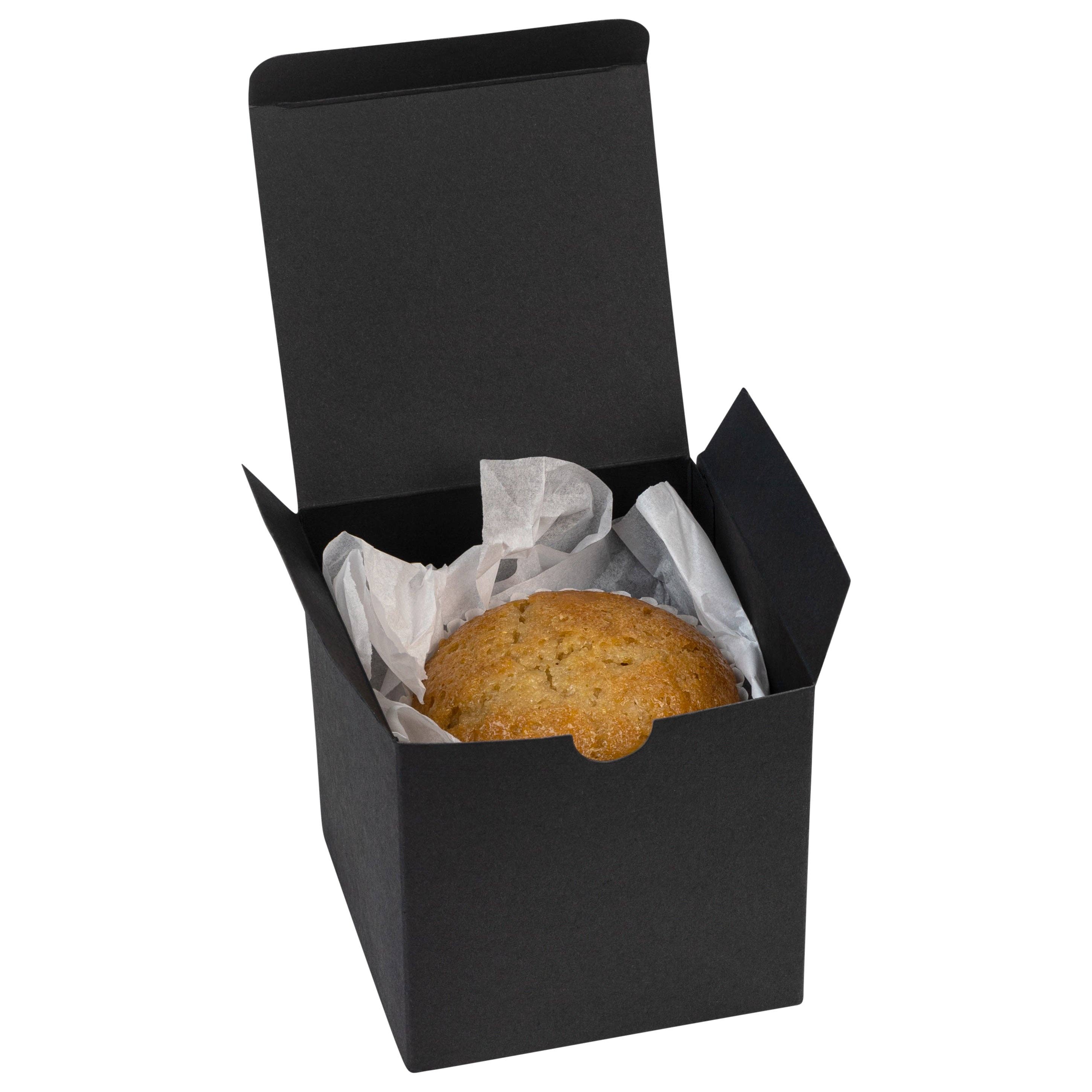 Hammont - Wholesale Gift Box - Cube Black Gift Tuck Top Boxes 18 Pack 4X4X42