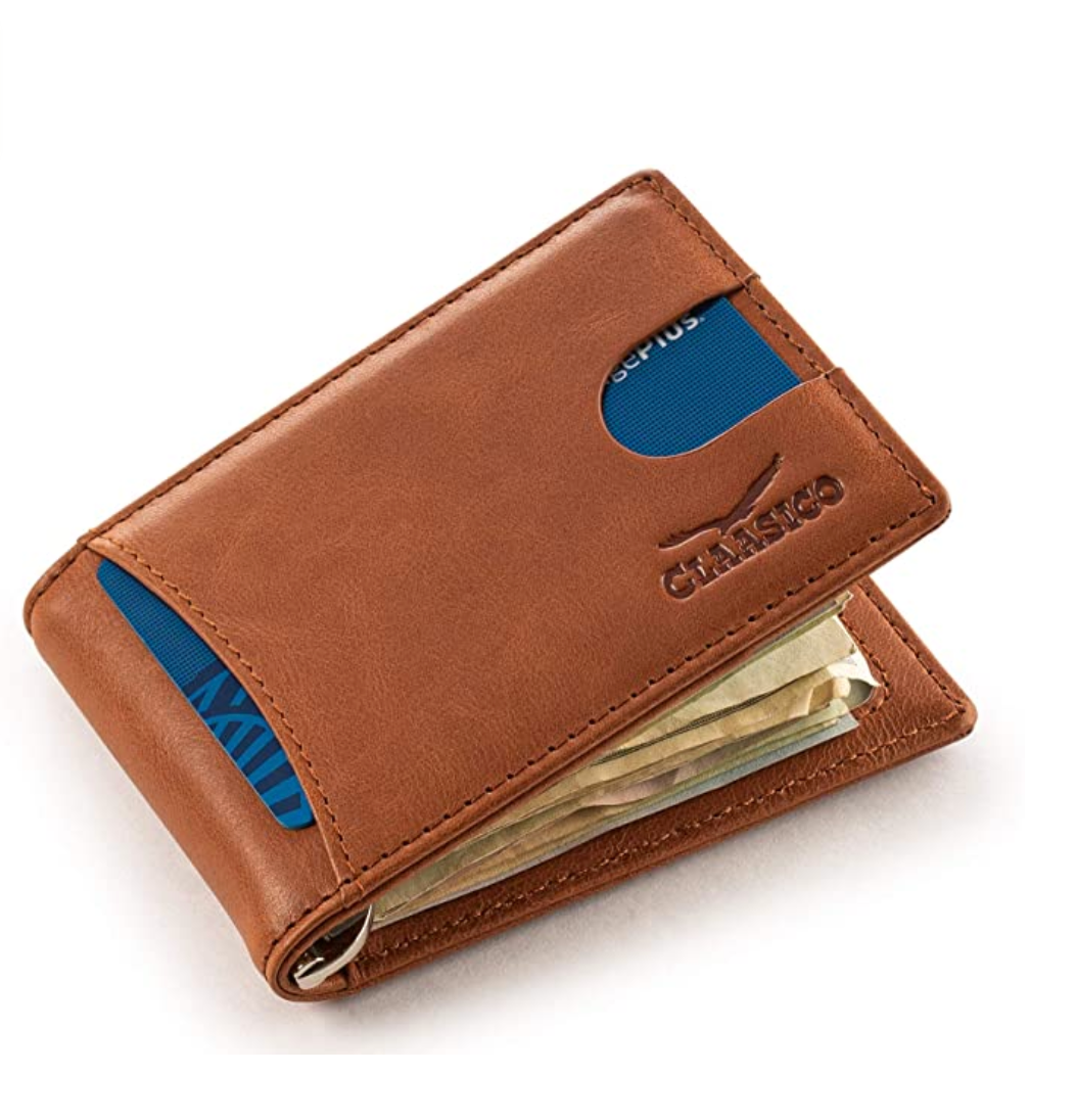 Claasico - Wholesale Wallet - Men's - Small bifold leather money clip wallet with pull strap14