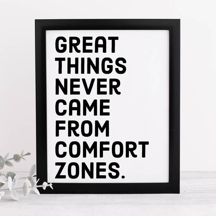 Geweldige dingen kwamen nooit uit comfortzones. voor wholesale door Wonky Cards