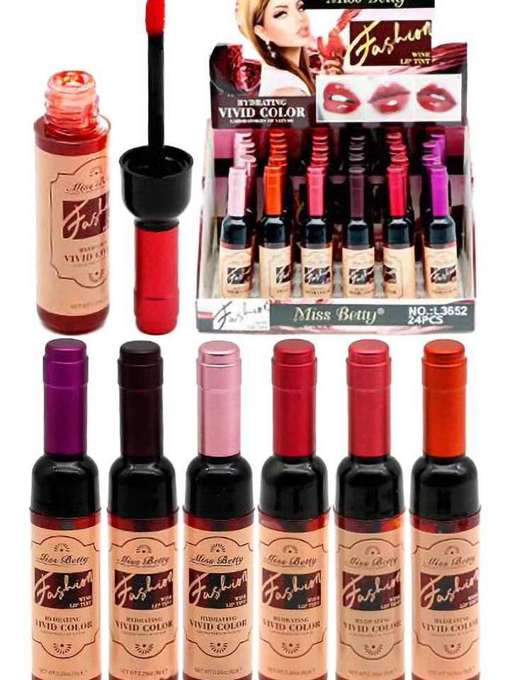 Brillo de Labios Mate Impermeable Vino Souvenir - 24 Piezas para venta al por mayor de Cap Zone
