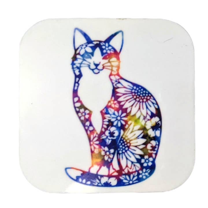 Made By Scratch Crafts - Wholesale Magnet - Colorful Cat & Paw Print 2-piece magnet set2