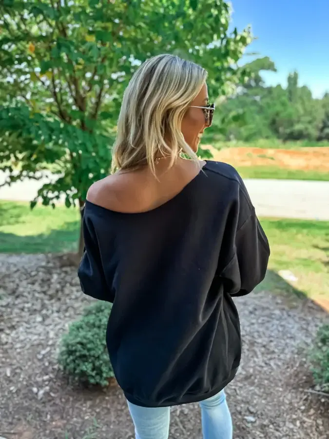 birdie - Wholesale Graphic Sweatshirt - Women's - Expensive & Difficult Puff Off Shoulder Graphic Crewneck2