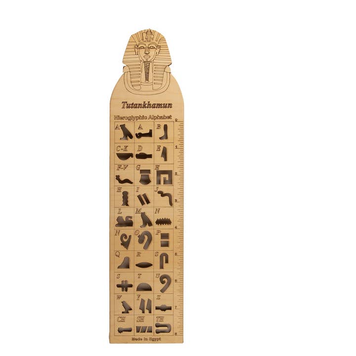 Discoveries, Inc. - Wholesale Stencil/Craft Die - Wooden Hieroglyphic Stencil/Ruler - Egyptian King Tut - 12"