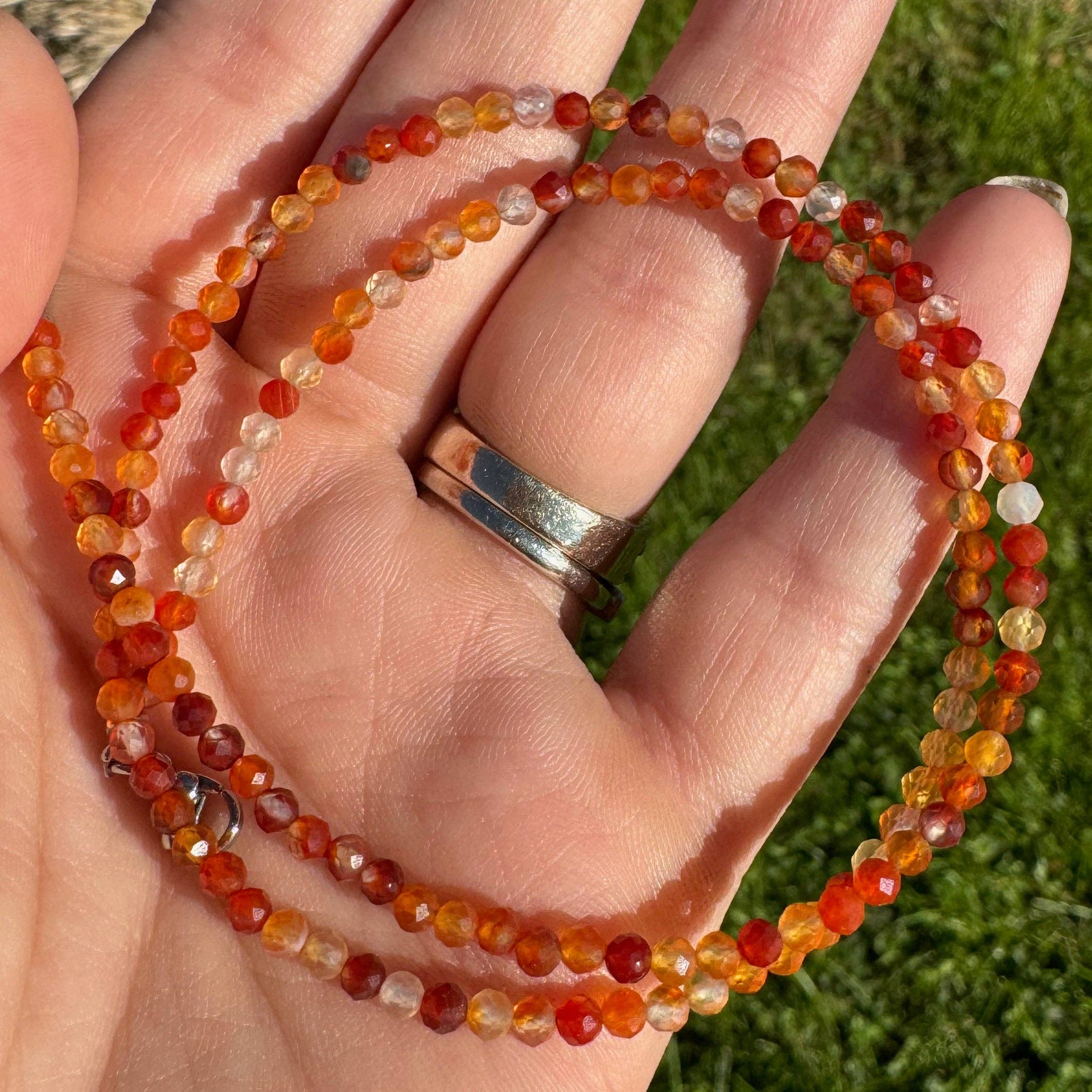 Moon Mountain Gems - Wholesale Beaded/Pearl Necklace - 3mm Faceted Gemstone Necklace, Dainty Crystal Necklace, Natural Gemstone Necklace, Facet Gemstone Necklace10