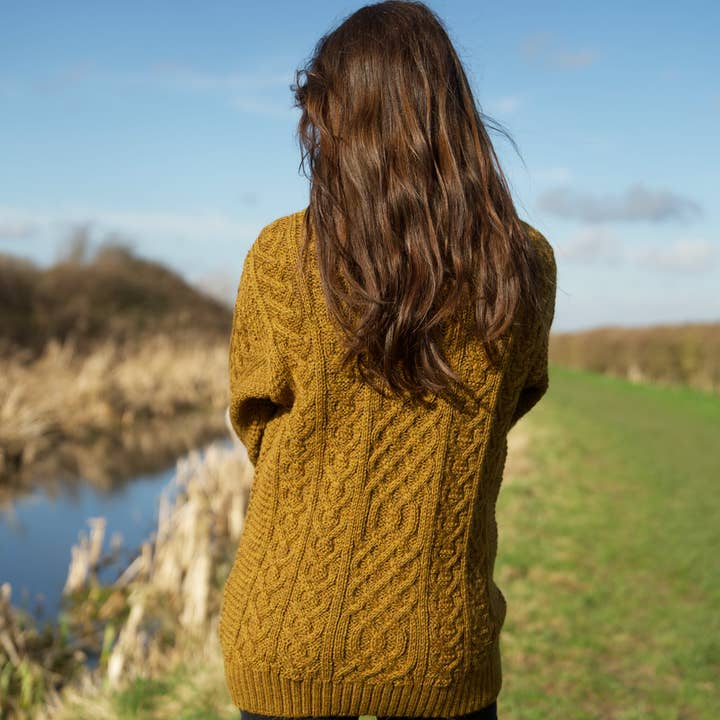 Mars Knitwear - Wholesale Pullover-trui - Uniseks - Britse wollen Aran kabeltrui - Harvest2