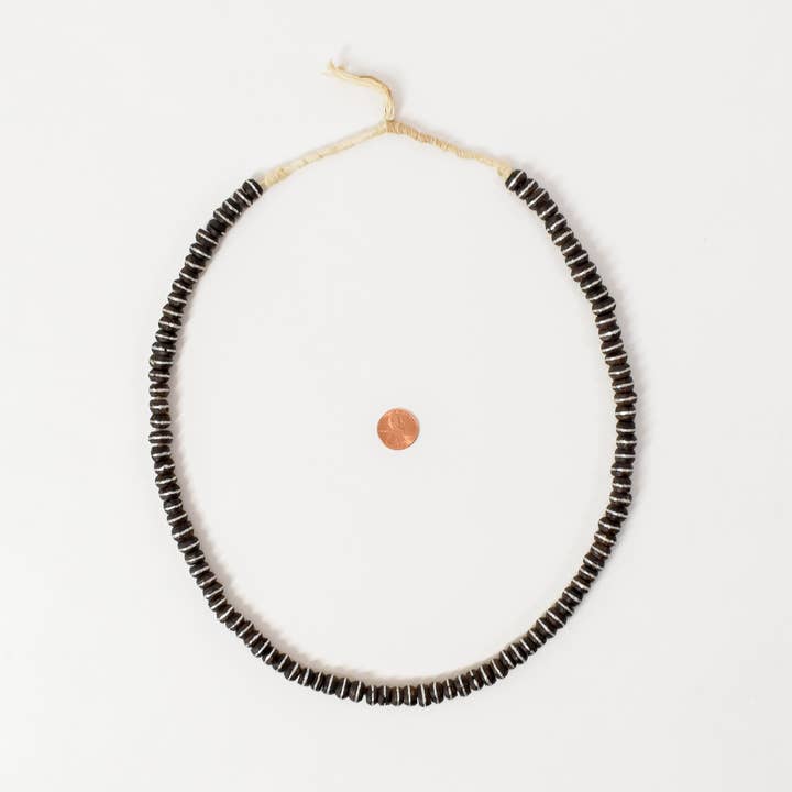 Africa Direct - Wholesale Beads - Ebony Wood Trade Beads with Inlaid Silver Stripe from Mali3