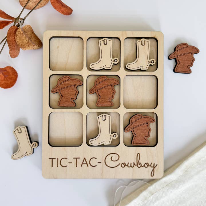 Cowboy Tic-Tac-Toe Game - Western Gift for wholesale by Birch House Games & Gifts